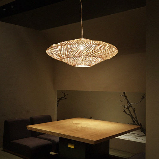 Chinese Zen Rattan Ceiling Light