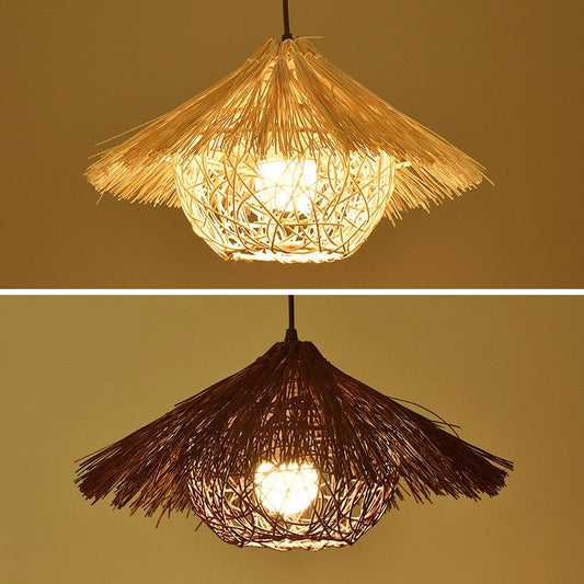 Straw Hat Rattan Pendant Light