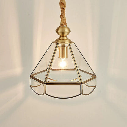 American All-Copper Glass Chandelier