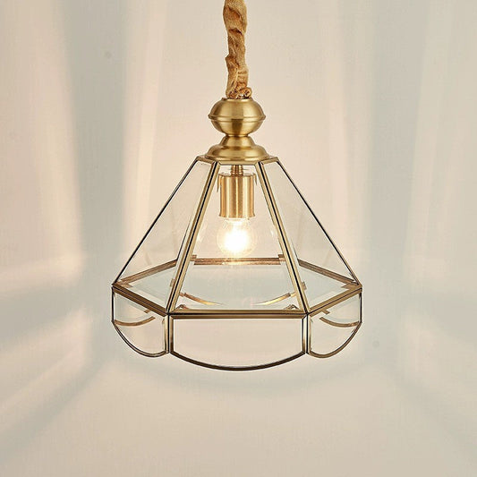 American All-Copper Glass Chandelier