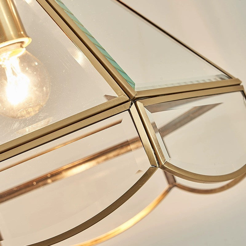 American All-Copper Glass Chandelier