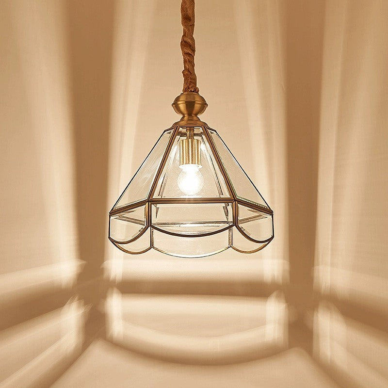 American All-Copper Glass Chandelier