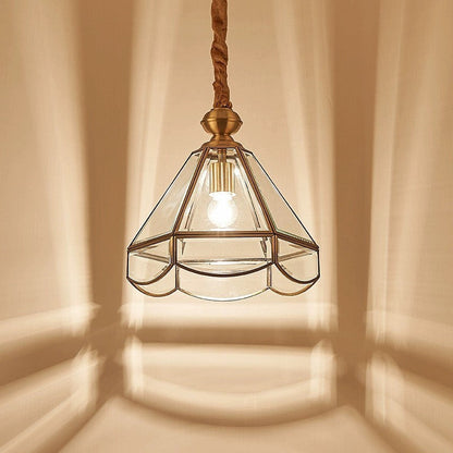 American All-Copper Glass Chandelier