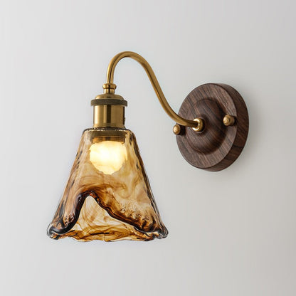 American Retro Amber Glass Wall Lamp