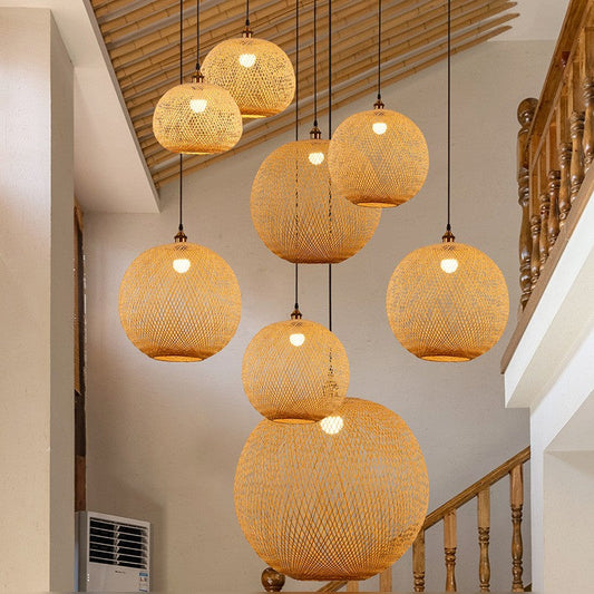 Zen Tea Room Pastoral Bamboo Chandelier